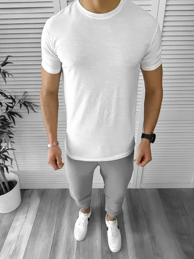 Tricou barbati alb CU MICI DEFECTE 12453 O3-5.3