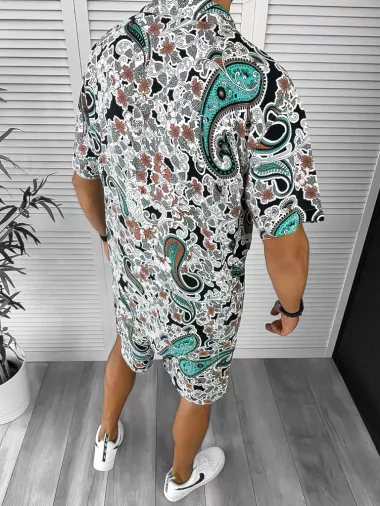 Compleu de vara camasa imprimeu + pantaloni 12838 16-3