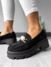 Mocasini dama negri din piele intoarsa eco GQ11