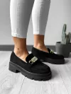 Mocasini dama negri din piele intoarsa eco GQ11