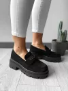 Mocasini dama negri din piele intoarsa eco GQ13