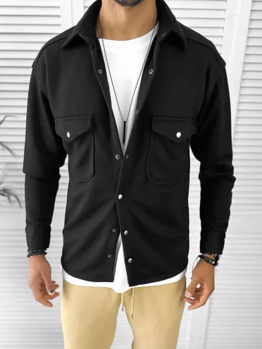 Camasa barbati casual neagra 12910 k9