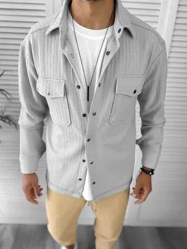 Camasa barbati casual gri 12912 40-4.1