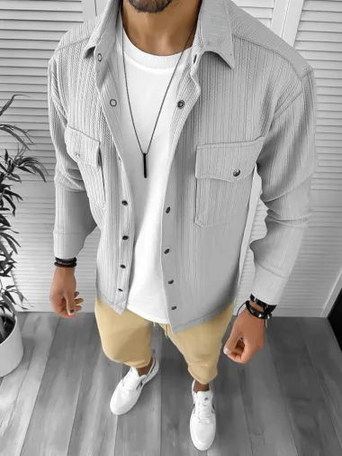 Camasa barbati casual gri 12912 40-4.1