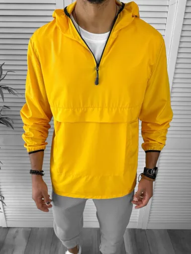 Geaca barbati de toamna din fas subtire mustar B3344