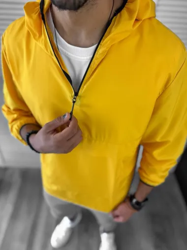 Geaca barbati de toamna din fas subtire mustar B3344