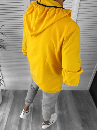 Geaca barbati de toamna din fas subtire mustar B3344