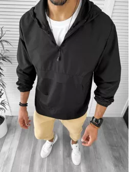 Geaca barbati de toamna din fas subtire neagra B3344 P13