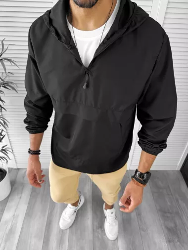 Geaca barbati de toamna din fas subtire neagra B3344 P13