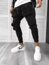 Trening barbati slim fit negru Pantaloni + Hanorac 12933 I11-1.2.3