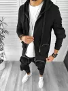 Trening barbati slim fit negru Pantaloni + Hanorac 12933 I11-1.2.3