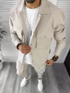 Trening barbati slim fit bej 6050 I16-5.2