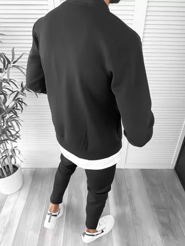 Trening barbati slim fit negru 1010 9-1.2.3