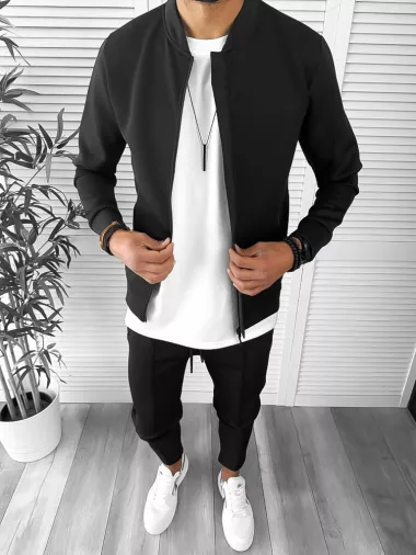 Trening barbati slim fit negru 1010 9-1.2.3