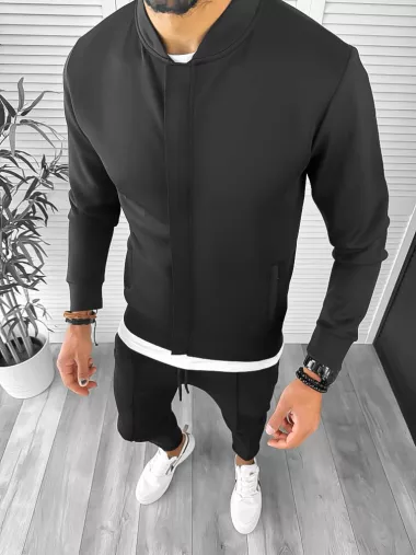 Trening barbati slim fit negru 1010 9-1.2.3