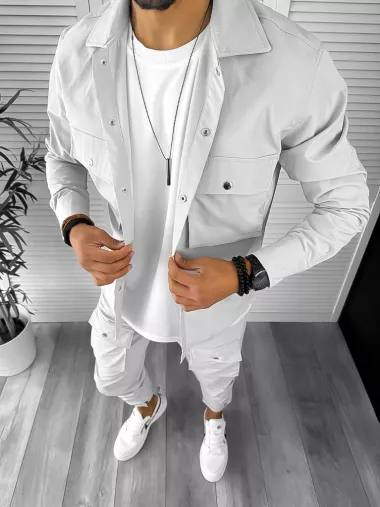 Trening barbati slim fit gri deschis 6049 44-3 