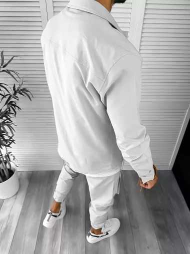 Trening barbati slim fit gri deschis 6049 44-3 