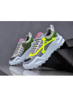 Adidasi barbati casual gri cu verde A1263