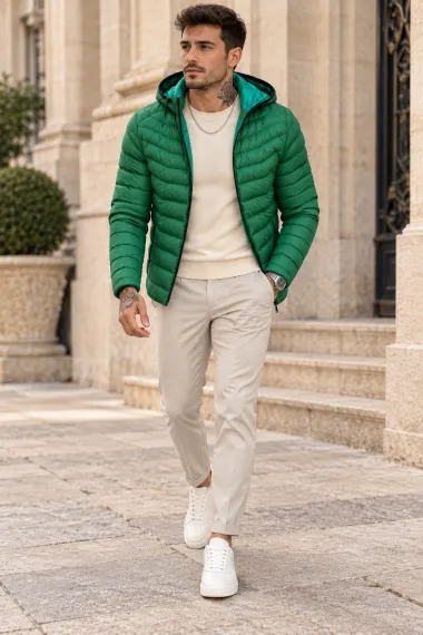 Geaca barbati de iarna verde w202