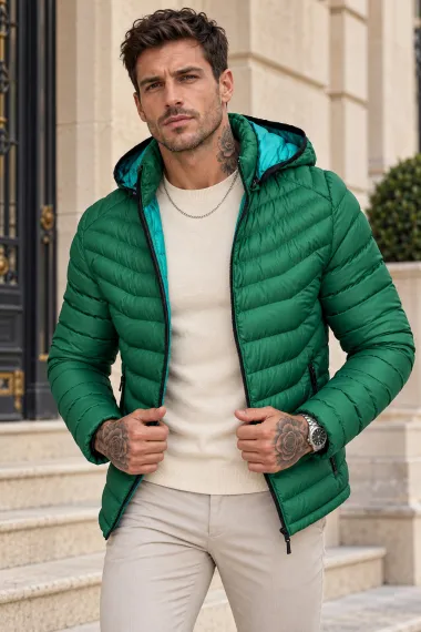 Geaca barbati de iarna verde w202
