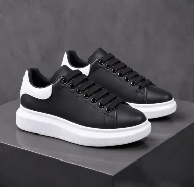 Adidasi dama casual negri cu talpa alba 6607
