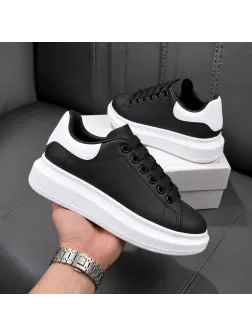 Adidasi dama casual negri cu talpa alba 6607