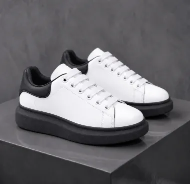 Adidasi dama casual albi cu talpa neagra 6607