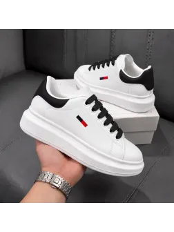 Adidasi dama casual albi cu sireturi negre 6623