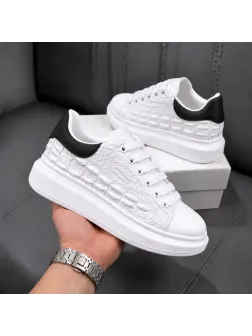 Adidasi dama casual albi cu negru 6627