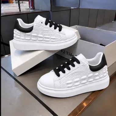 Adidasi dama casual albi cu sireturi negre 6627