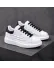 Adidasi dama casual albi cu sireturi negre 6627 Adidasi dama casual albi cu sireturi negre 6627