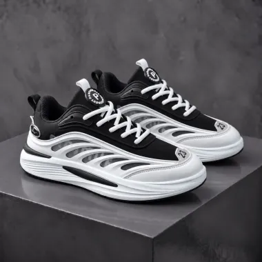 Adidasi barbati casual albi cu negru A97