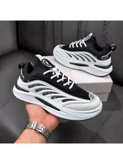 Adidasi barbati casual albi cu negru A97