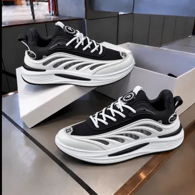 Adidasi barbati casual albi cu negru A97