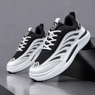Adidasi barbati casual albi cu negru A97