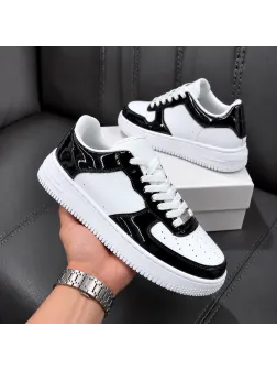 Adidasi barbati casual albi cu negru k36