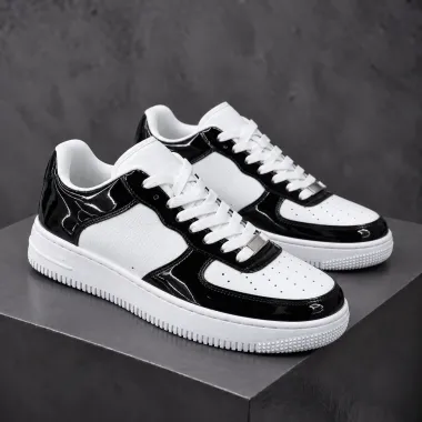 Adidasi barbati casual albi cu negru k36