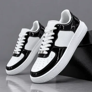 Adidasi barbati casual albi cu negru k36