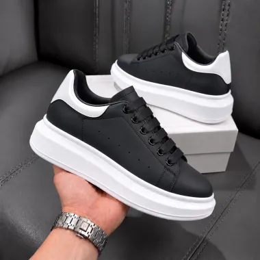 Adidasi barbati casual, negri cu alb k99