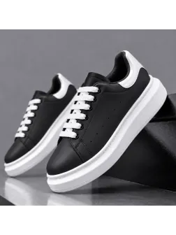 Adidasi barbati casual, negri cu alb k99