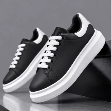 Adidasi barbati casual, negri cu alb k99