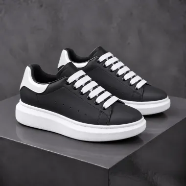 Adidasi barbati casual, negri cu alb k99