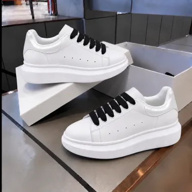 Adidasi barbati casual, albi cu sireturi negre k99
