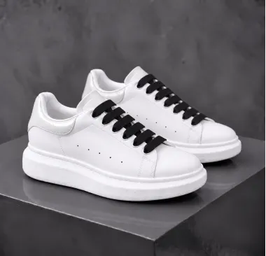 Adidasi barbati casual, albi cu sireturi negre k99