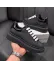 Adidasi barbati casual, negri sireturi albe k99