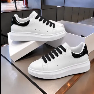 Adidasi barbati casual, albi cu negru k99