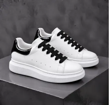 Adidasi barbati casual, albi cu negru k99