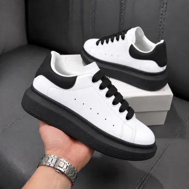 Adidasi barbati casual albi cu sireturi negre 6607