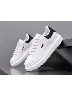 Adidasi barbati casual albi cu negru 6623 Adidasi barbati casual albi cu negru 6623