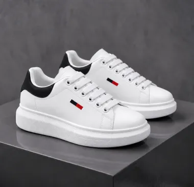 Adidasi barbati casual albi cu negru 6623